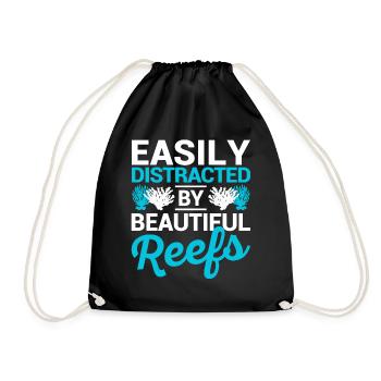 Funny Marine Biologist Coral Reef - Drawstring Bag - black - Front