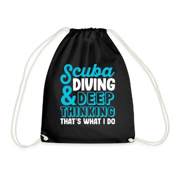 Funny diving marine biologist - Drawstring Bag - black - Front
