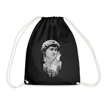 Finnish Goth Aesthetic Gothic David Statue Drip - Drawstring Bag - black - Front