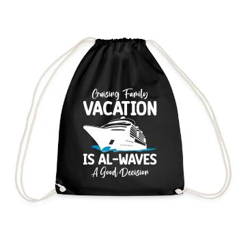Fun Cruise Family Holiday Cruise Ship - Drawstring Bag - black - Front