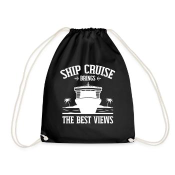 Funny Cruising Kreuzfahrtschiff Kreuzfahrtschiff - Turnbeutel - Schwarz - Vorne