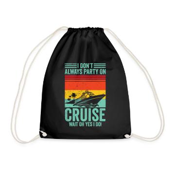 Drôle de croiseur de croisière Bateau de croisière rétro - Sac de sport léger - noir - Devant