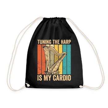 Harpist Harpist Retro - Drawstring Bag - black - Front