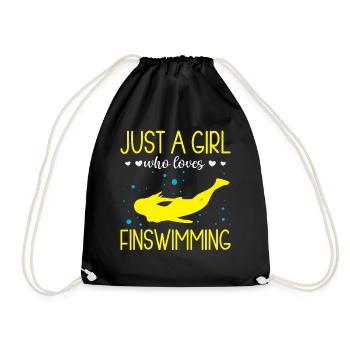 Juste une fille qui aime nager les nageoires - Sac de sport léger - noir - Devant