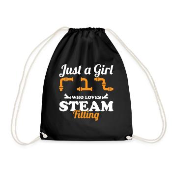 Just A Girl Who Loves Steam Fitting Steamfitter - Turnbeutel - Schwarz - Vorne