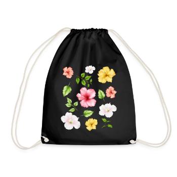 Coconut Girl Fleurs d’hibiscus esthétiques - Sac de sport léger - noir - Devant