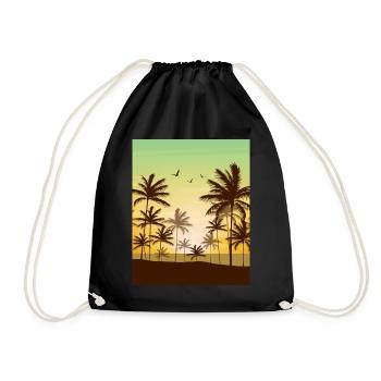 Coconut Girl Aesthetic Tropical Summer Beach - Turnbeutel - Schwarz - Vorne