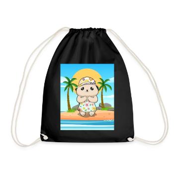 Coconut Girl Aesthetic Kawaii Bear Summer Beach - Turnbeutel - Schwarz - Vorne