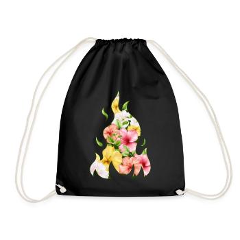 Coconut Girl Aesthetic Hibiscus Flame - Turnbeutel - Schwarz - Vorne