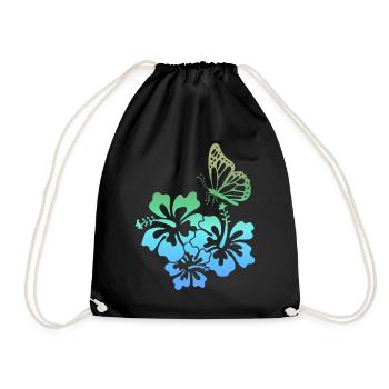 Coconut Girl Aesthetic Hibiscus Butterfly - Turnbeutel - Schwarz - Vorne