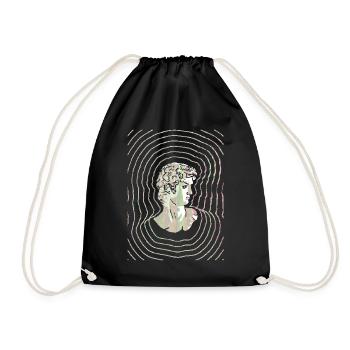 Cassette Futurism David Statue Retro Futurism - Drawstring Bag - black - Front