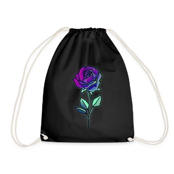 Cyber Aesthetic Rose Retro Futurism Vaporwave - Drawstring Bag - black - Front