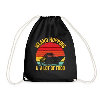 Funny Cruise Cruiser Cruise Ship Retro - Drawstring Bag - black - Front