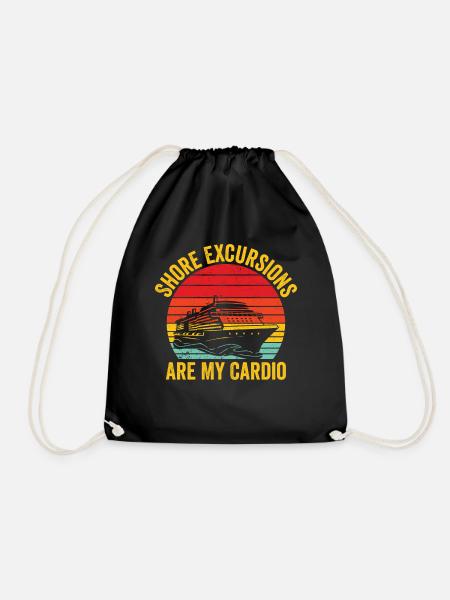 Funny Cruise Cruiser Cruise Ship Retro - Drawstring Bag - black