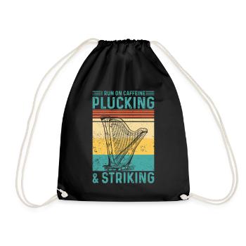 Harpist Harpist Retro - Drawstring Bag - black - Front