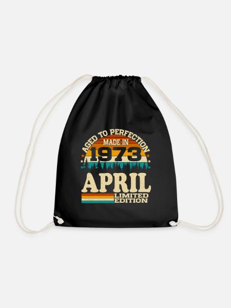 April Jahrgang 1973 geboren Vintage Geburtstag - Turnbeutel - Schwarz