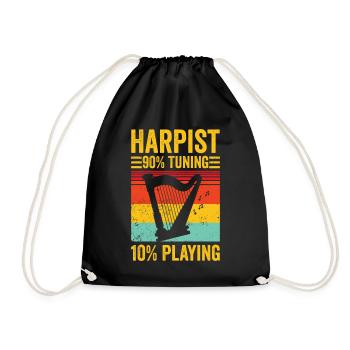 Harpist Harpist Retro - Drawstring Bag - black - Front