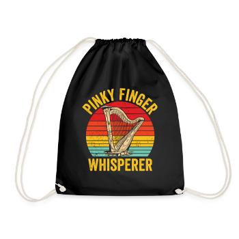 Harpist Harpist Retro - Drawstring Bag - black - Front