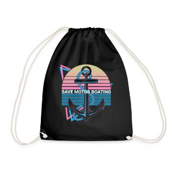 Funny Boat Ride Retro - Drawstring Bag - black - Front