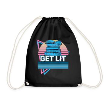 Funny Book Reading Literature - Drawstring Bag - black - Front