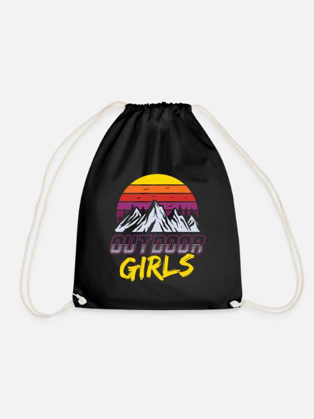 Outdoor Girls, Scout, Pfadfinder, Natur Abenteuer - Turnbeutel - Schwarz