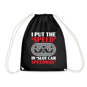 I set the speed in Slot Car Speedway - Drawstring Bag - black - Front