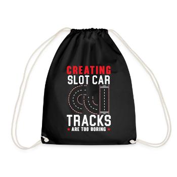Slot Car Tracks Because real roads are too boring - Drawstring Bag - black - Front