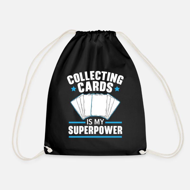 Collecting cards is my superpower TCG cards - Drawstring Bag - black