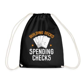 Building Decks Spending Checks Trading Card Game - Drawstring Bag - black - Front