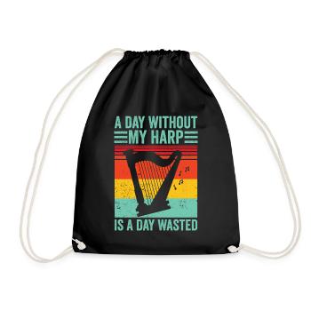 Harpiste Harpiste Rétro - Sac de sport léger - noir - Devant