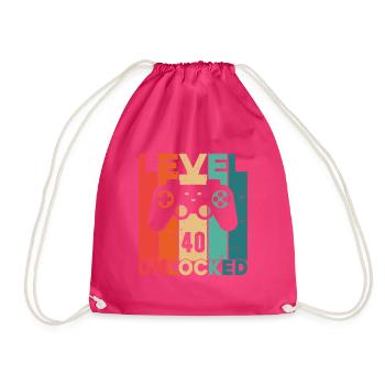 Level 40 freigeschaltet - Turnbeutel - Fuchsia - Vorne
