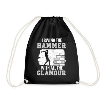 Je balance le marteau avec toute la démolition glamour - Sac de sport léger - noir - Devant