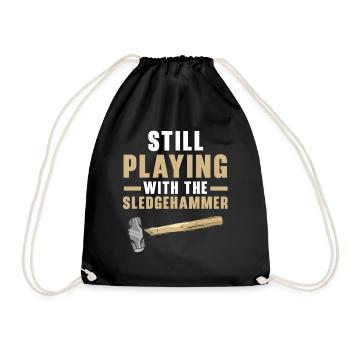 Toujours en train de jouer avec le marteau Hausabbr - Sac de sport léger - noir - Devant
