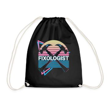 Funny Carpenter Retro Carpentry - Drawstring Bag - black - Front