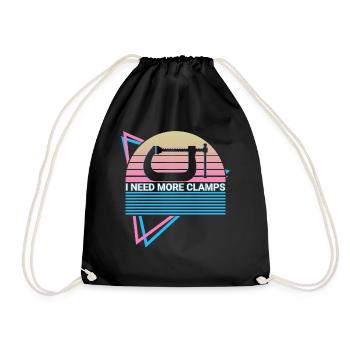 Funny Carpenter Retro Carpentry - Drawstring Bag - black - Front