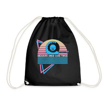 Funny Carpenter Retro Carpentry - Drawstring Bag - black - Front
