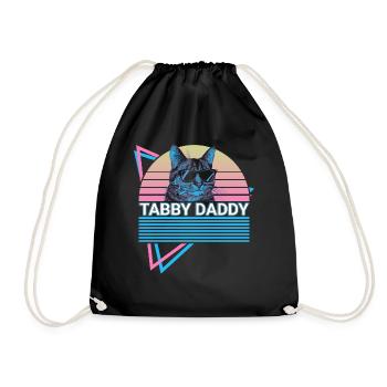 Drôle de chat tigré Rétro - Sac de sport léger - noir - Devant