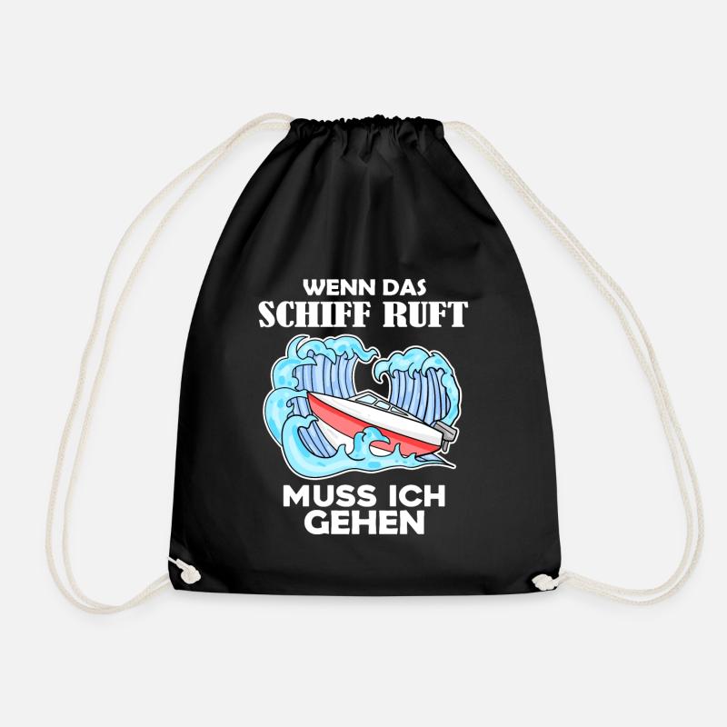 Boote Motorboot Kapitän Boot Seefahrt Geschenk - Turnbeutel - Schwarz