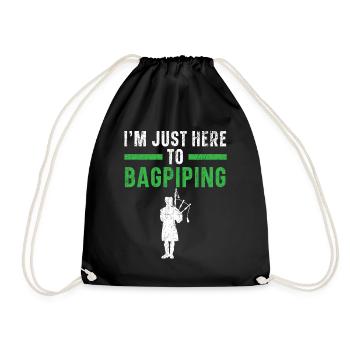 Je suis juste ici pour jouer de la cornemuse - Sac de sport léger - noir - Devant