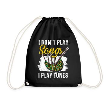 I don't play songs I play melodies music - Drawstring Bag - black - Front