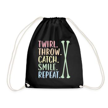 Swirl. Throw. Catch. Smile. Try again. Begged - Drawstring Bag - black - Front