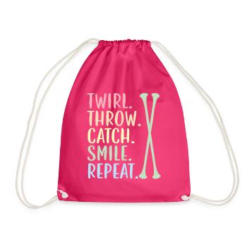 Tourbillon. Jeter. Catch. Sourire. Réessayez. Supplié - Sac de sport léger - fuchsia - Devant