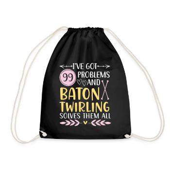 J’ai 99 problèmes, Baton Twirling les résout tous - Sac de sport léger - noir - Devant