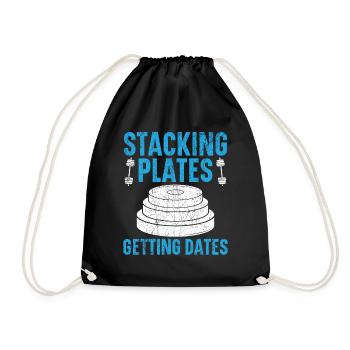 Stackin Plates Gettin Dates Haltérophilie Fitness - Sac de sport léger - noir - Devant