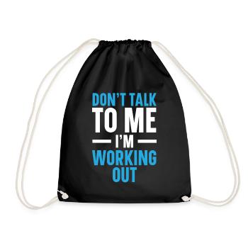 Ne me parlez pas, je m’entraîne Gym Fitness - Sac de sport léger - noir - Devant