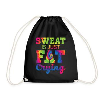 Sweat is just fat, that cries Trainer Gym Fitnes - Drawstring Bag - black - Front