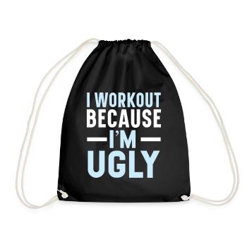 Je m’entraîne parce que je suis moche Trainer Gym F - Sac de sport léger - noir - Devant