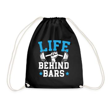 Life Behind Bars Trainer Weightlifting Fitnesses - Drawstring Bag - black - Front