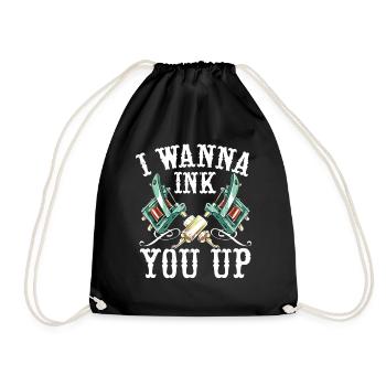 I want to color you tattoo tattoo act - Drawstring Bag - black - Front