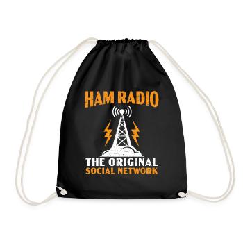 Ham Radio The original social network Ham R - Drawstring Bag - black - Front